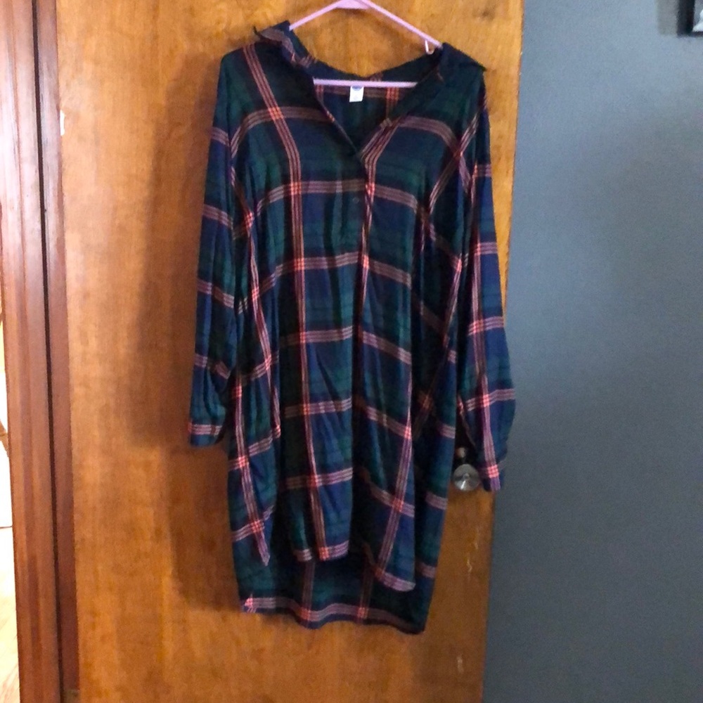 Flannel tshirt dress